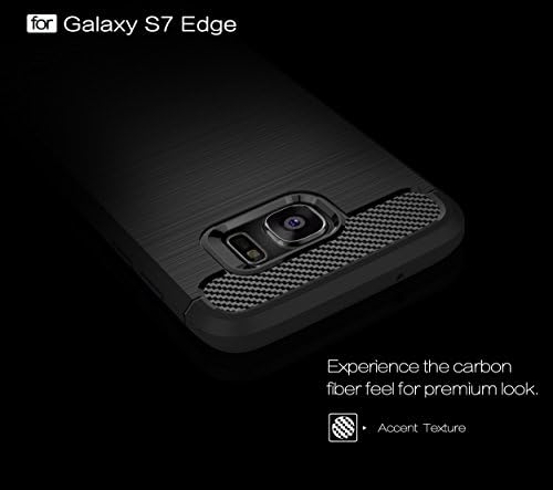 CASE Galaxy S7 קצה, Hualubro [עמיד בפני שריטות] סיבי פחמן זעזועים דקיקים סופגים TPU פגוש דק טלפון טלפון כיסוי מגן לסמסונג